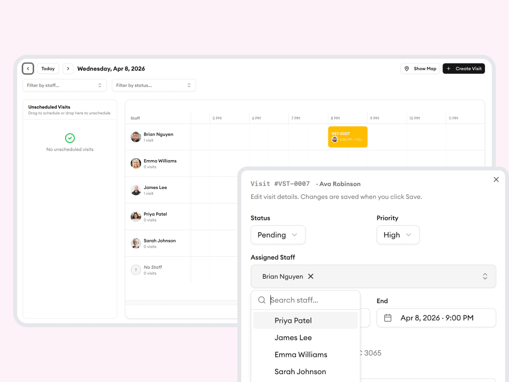 Homitask screenshot — See your whole team on one screen
