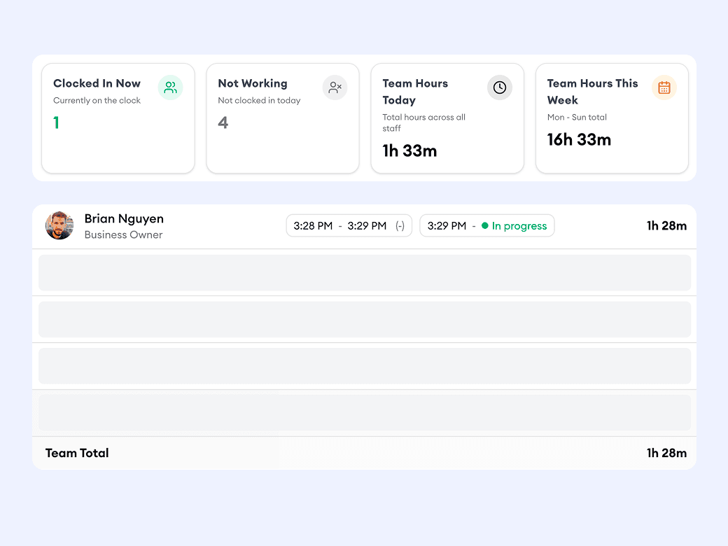 Homitask screenshot — Daily totals that add up without the math