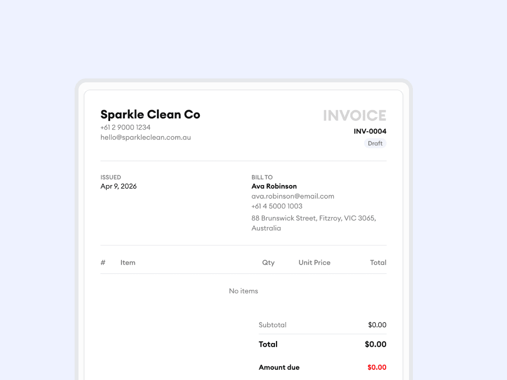 Homitask screenshot — Invoices that look like your brand, not a template