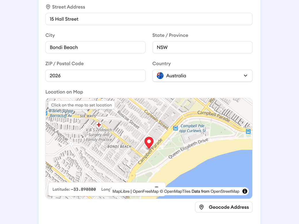 Homitask screenshot — Every address, pinpointed perfectly