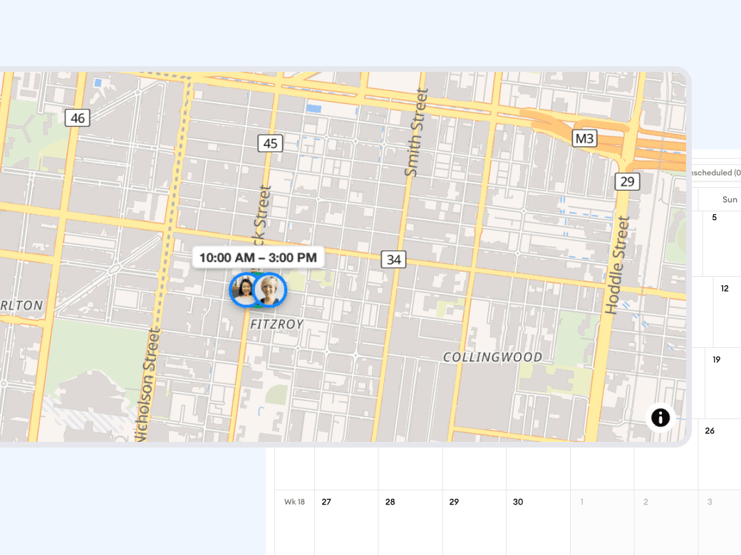 Homitask screenshot — See all your jobs on a live map