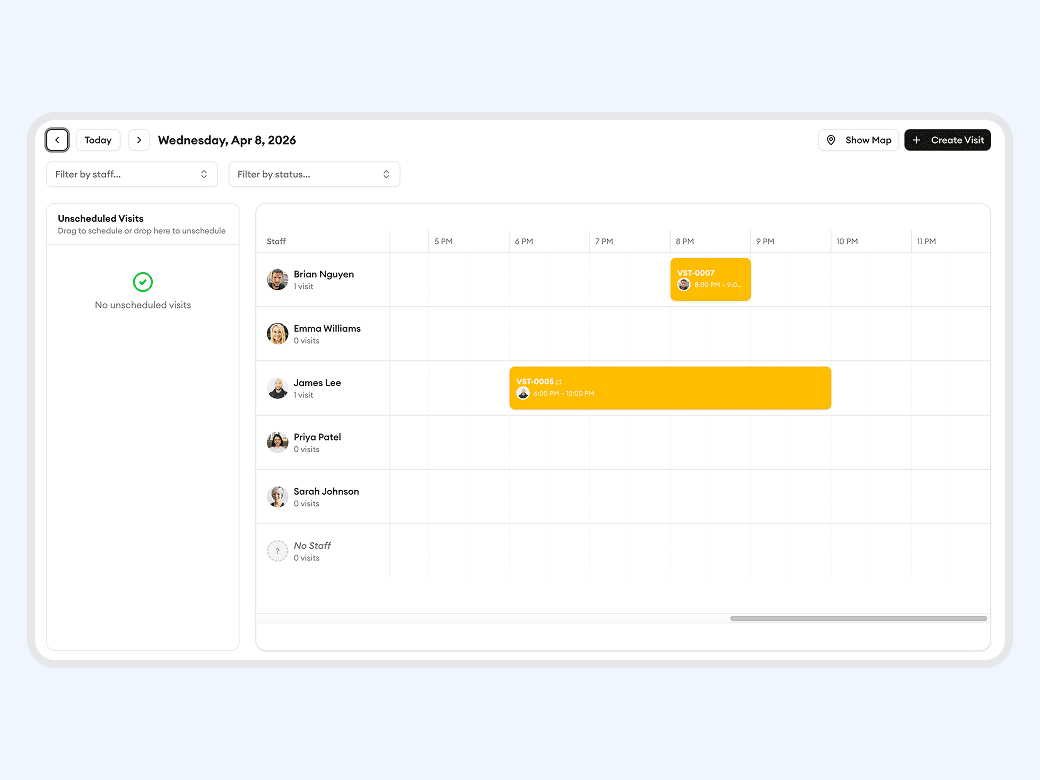 Homitask screenshot — Assign a full day of work in seconds