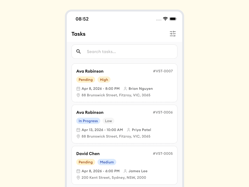 Homitask screenshot — Your crew knows immediately