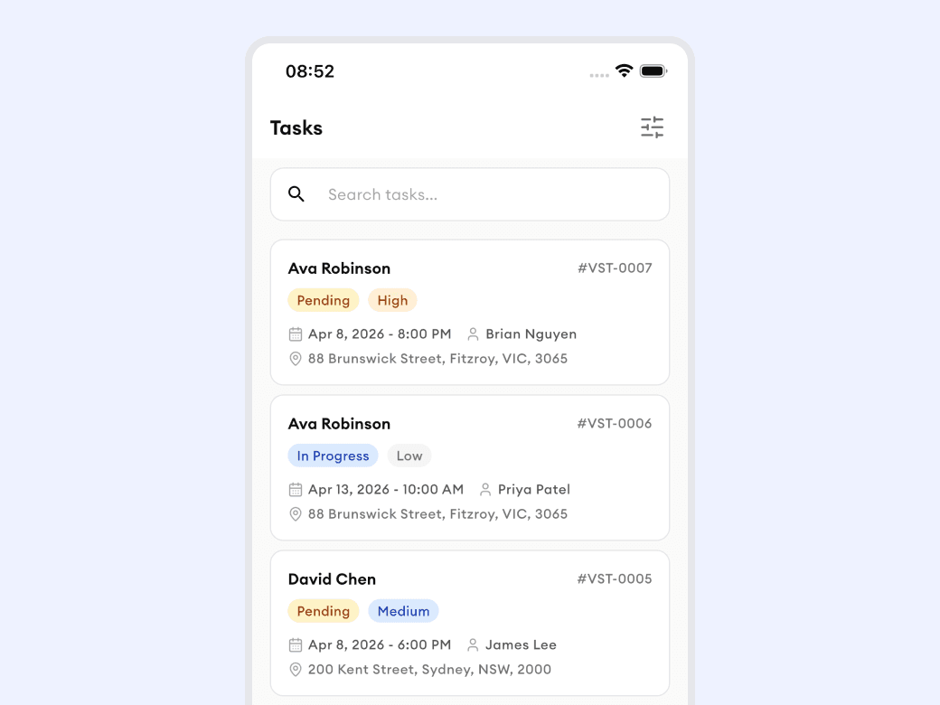 Homitask screenshot — Give your whole team a clear picture
