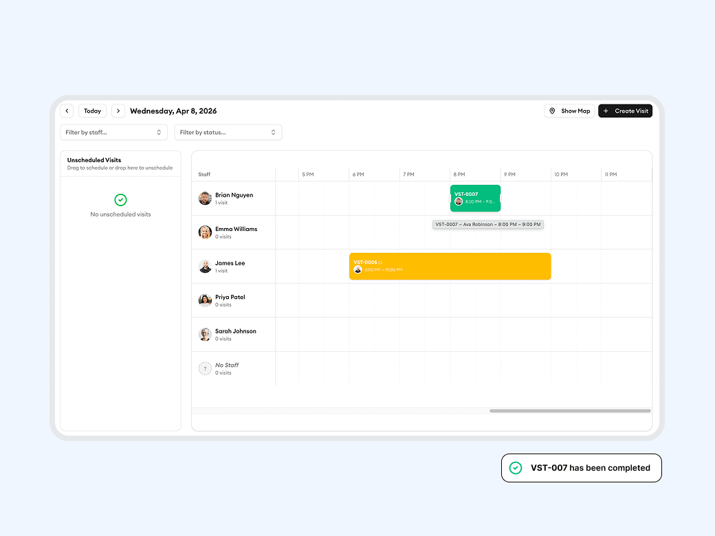 Homitask screenshot — See status changes the moment they happen
