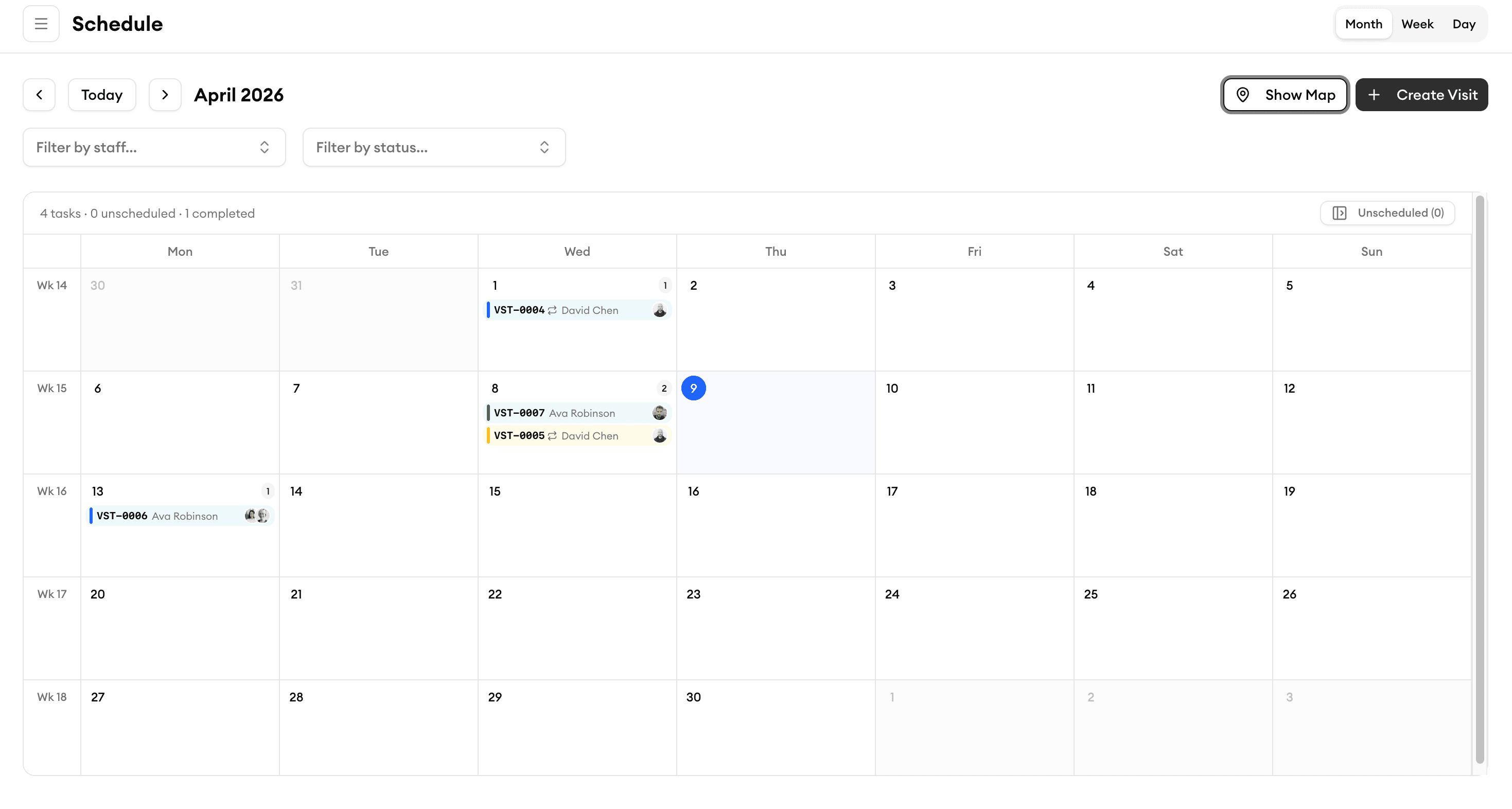 Homitask calendar views interface — Your schedule, your way.