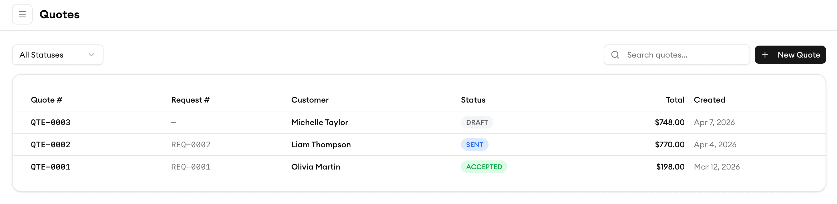 Homitask quick quotes interface — Win more jobs with professional quotes in minutes.
